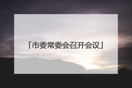 市委常委会召开会议
