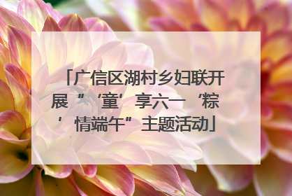 广信区湖村乡妇联开展“‘童’享六一‘粽’情端午”主题活动