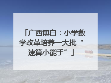 广西博白：小学数学改革培养一大批“速算小能手”