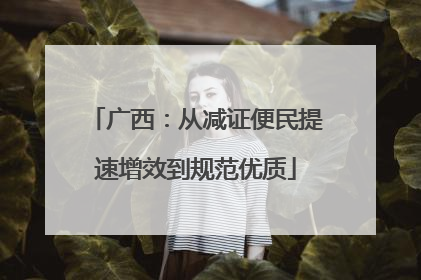 广西：从减证便民提速增效到规范优质
