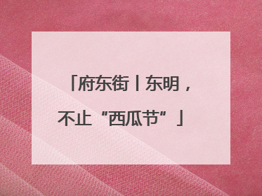 府东街丨东明，不止“西瓜节”