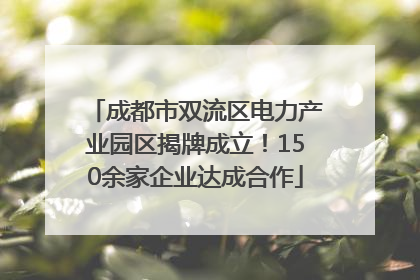 成都市双流区电力产业园区揭牌成立！150余家企业达成合作