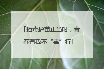 拒毒护苗正当时，青春有我不“毒”行