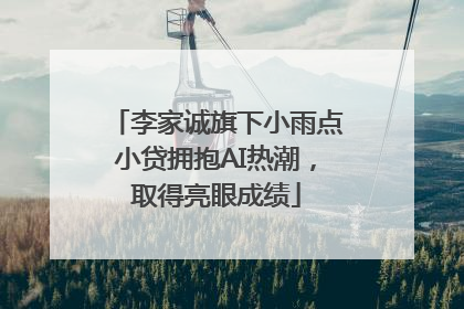 李家诚旗下小雨点小贷拥抱AI热潮，取得亮眼成绩