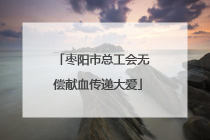 枣阳市总工会无偿献血传递大爱