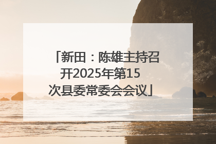 新田：陈雄主持召开2025年第15次县委常委会会议