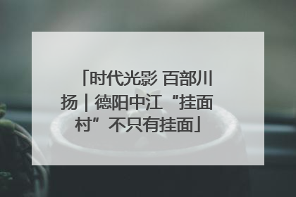 时代光影 百部川扬｜德阳中江“挂面村”不只有挂面