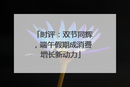 时评：双节同辉，端午假期成消费增长新动力
