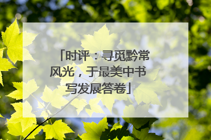 时评：寻觅黔常风光，于最美中书写发展答卷