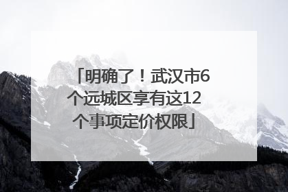 明确了！武汉市6个远城区享有这12个事项定价权限