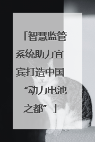 智慧监管系统助力宜宾打造中国“动力电池之都”