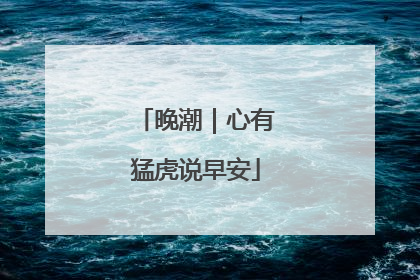 晚潮｜心有猛虎说早安