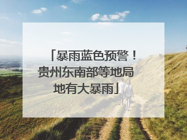 暴雨蓝色预警！贵州东南部等地局地有大暴雨