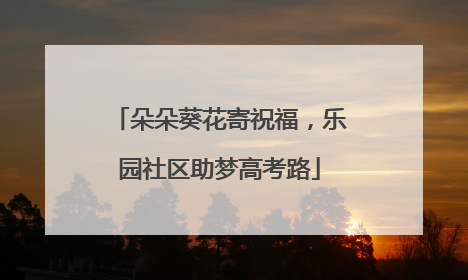 朵朵葵花寄祝福，乐园社区助梦高考路