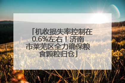 机收损失率控制在0.6%左右！济南市莱芜区全力确保粮食颗粒归仓