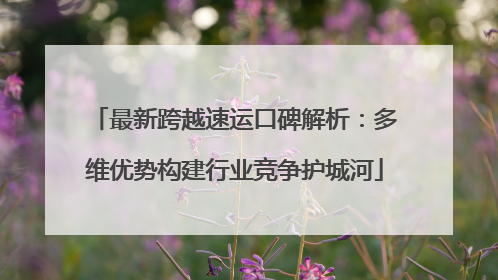 最新跨越速运口碑解析：多维优势构建行业竞争护城河