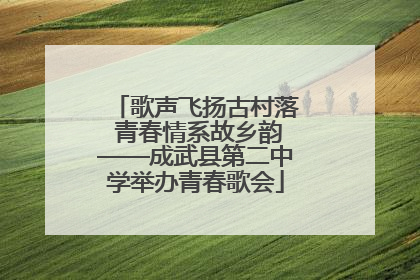 歌声飞扬古村落 青春情系故乡韵——成武县第二中学举办青春歌会