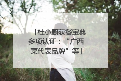 桂小厨获餐宝典多项认证：“广西菜代表品牌”等