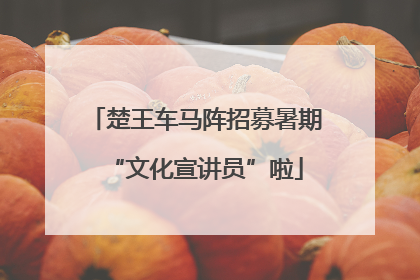 楚王车马阵招募暑期“文化宣讲员”啦