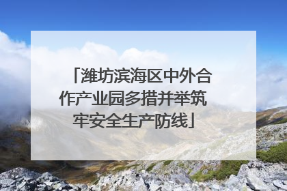 潍坊滨海区中外合作产业园多措并举筑牢安全生产防线