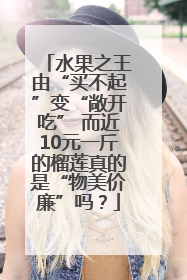 水果之王由“买不起”变“敞开吃” 而近10元一斤的榴莲真的是“物美价廉”吗？