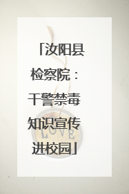 汝阳县检察院：干警禁毒知识宣传进校园