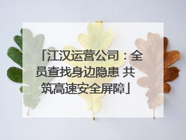 江汉运营公司：全员查找身边隐患 共筑高速安全屏障