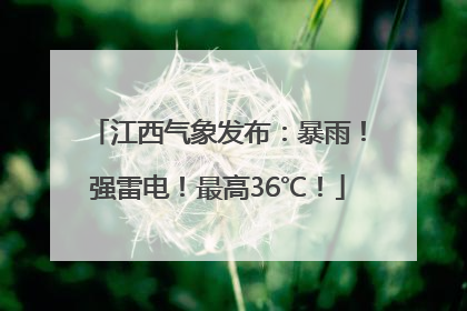 江西气象发布：暴雨！强雷电！最高36℃！