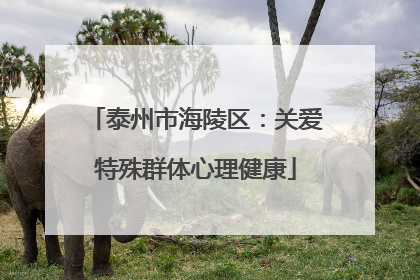 泰州市海陵区：关爱特殊群体心理健康