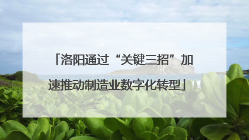 洛阳通过“关键三招”加速推动制造业数字化转型