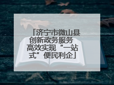济宁市微山县创新政务服务 高效实现“一站式”便民利企