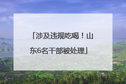 涉及违规吃喝！山东6名干部被处理