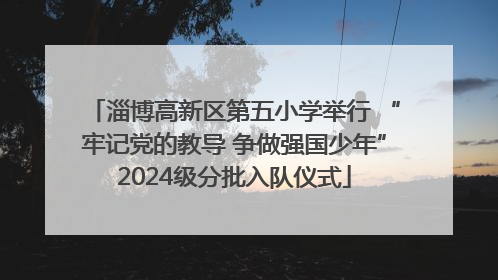 淄博高新区第五小学举行 “牢记党的教导 争做强国少年”2024级分批入队仪式