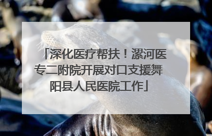 深化医疗帮扶！漯河医专二附院开展对口支援舞阳县人民医院工作