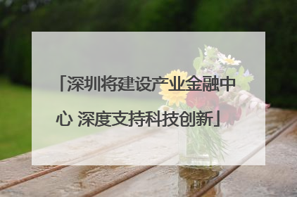深圳将建设产业金融中心 深度支持科技创新