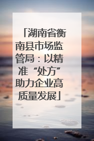 湖南省衡南县市场监管局：以精准“处方”助力企业高质量发展