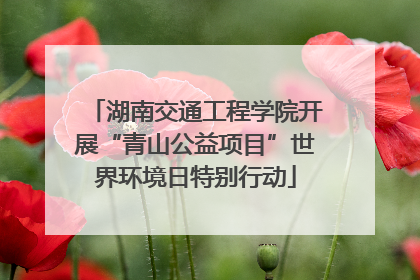湖南交通工程学院开展“青山公益项目”世界环境日特别行动