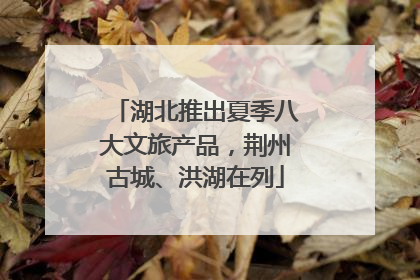 湖北推出夏季八大文旅产品，荆州古城、洪湖在列