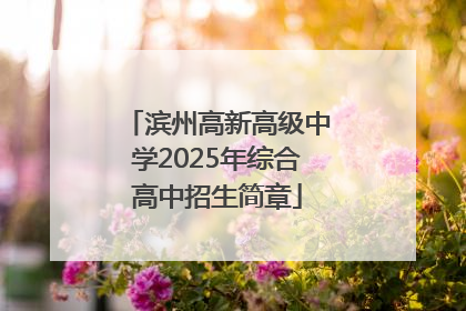 滨州高新高级中学2025年综合高中招生简章