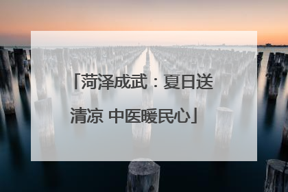 菏泽成武：夏日送清凉 中医暖民心