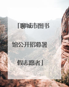 聊城市图书馆公开招募暑假志愿者