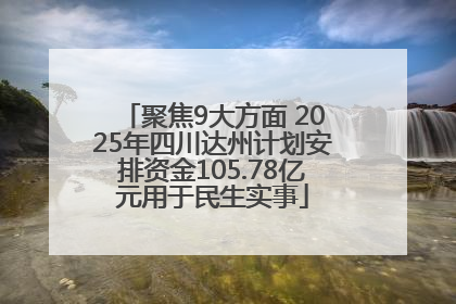 聚焦9大方面 2025年四川达州计划安排资金105.78亿元用于民生实事