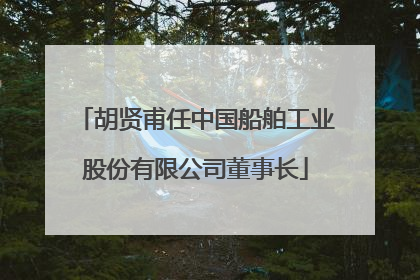 胡贤甫任中国船舶工业股份有限公司董事长