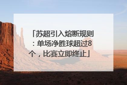 苏超引入熔断规则：单场净胜球超过8个，比赛立即终止