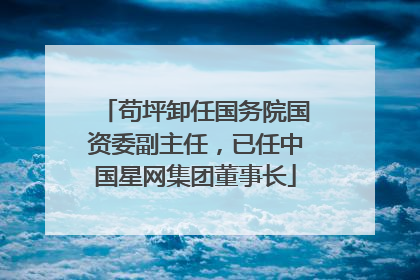 苟坪卸任国务院国资委副主任，已任中国星网集团董事长