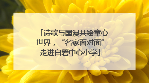 诗歌与国漫共绘童心世界，“名家面对面”走进白箬中心小学