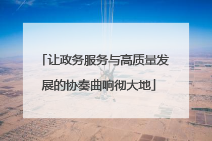 让政务服务与高质量发展的协奏曲响彻大地