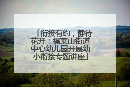 衔接有约，静待花开：福莱山街道中心幼儿园开展幼小衔接专题讲座