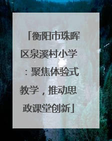衡阳市珠晖区泉溪村小学：聚焦体验式教学，推动思政课堂创新