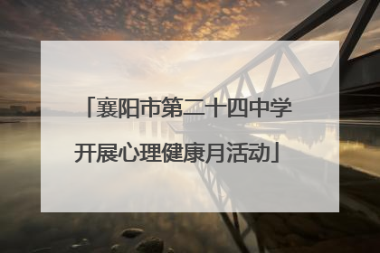 襄阳市第二十四中学开展心理健康月活动